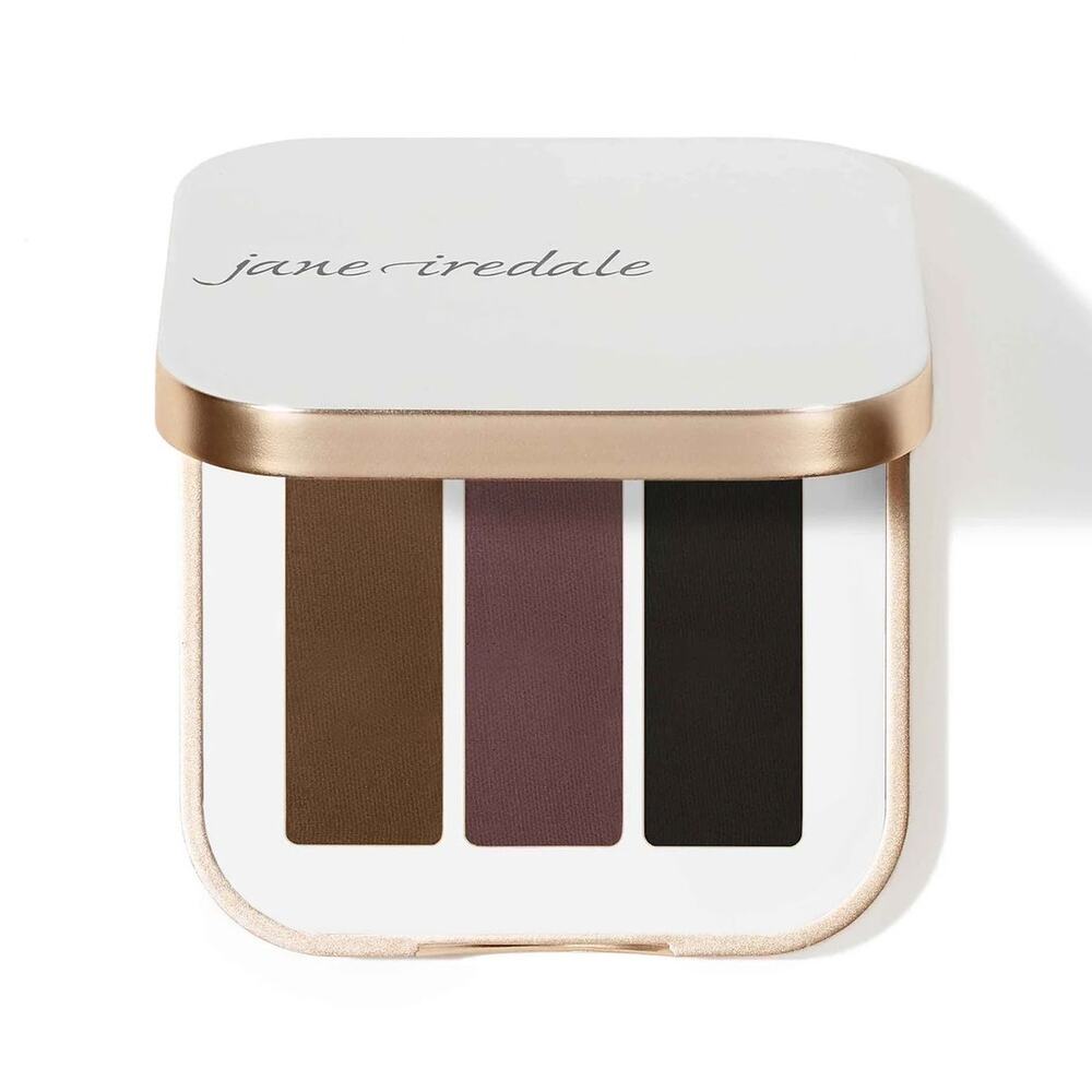 Jane Iredale PurePressed Eye Shadow Triple Date Night Brown Eggplant Black Matte